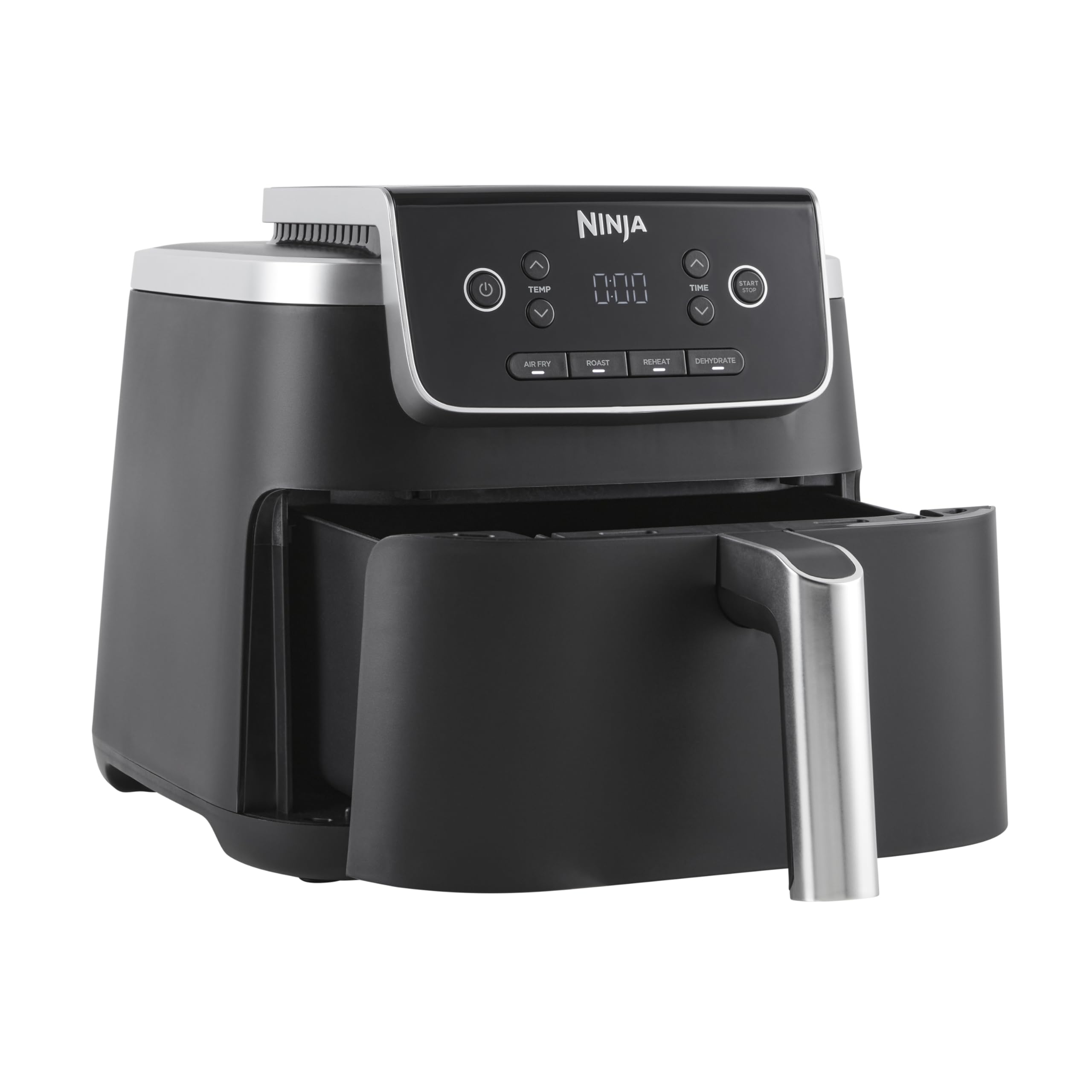Ninja Air Fryer PRO 4.7L, Single Drawer, 4-in-1, Air Fry, Roast, Reheat, Dehydrate, Cooks 1-2 Portions, Digital, Cook From Frozen, Non-Stick Drawer & Crisper Basket, 1750W , Black AF140UK