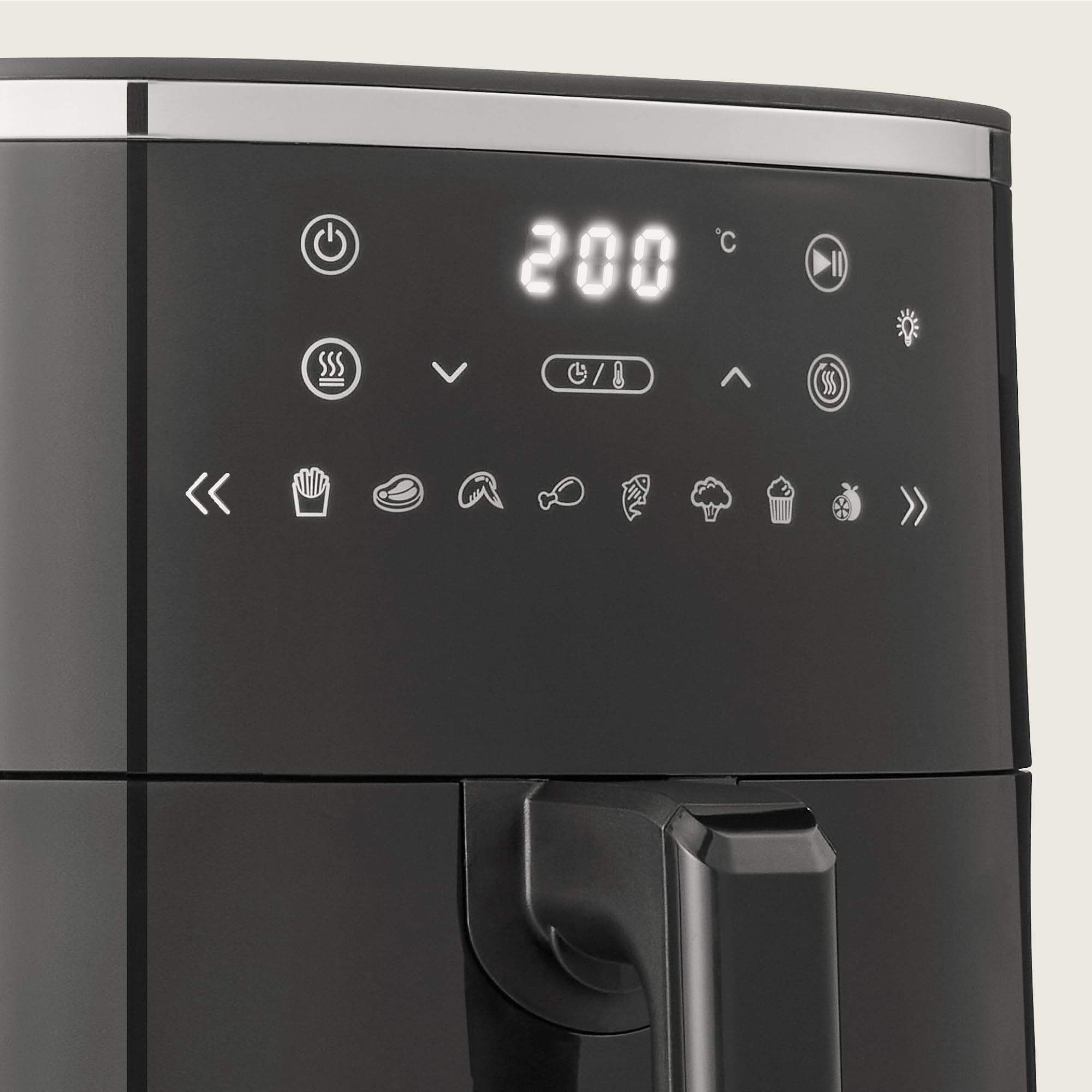 Amazon Basics 4.2L Air Fryer with Easy View Window, 8 Preset Menus, 1500W, Black